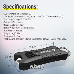 1-15x Klarus Mi2 Rechargeable LED Keyring Torch 40lm Pocket Keychain Flashlight