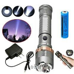 10PCS 990000LM 5 Modes LED Flashlight Rechargeable Torch Zoomable Camping Lamp