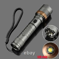 10PCS 990000LM 5 Modes LED Flashlight Rechargeable Torch Zoomable Camping Lamp