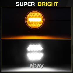 10pcs 4inch LED Work Light Bar Cube Side White & Amber Strobe Flashing Fog