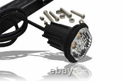 12/24v White Strobe LED Surface Mount (Bolted) Flush Fit Flashing Light-4 LED x2