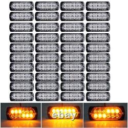 12 LED Amber Truck Car Emergency Beacon Warning Hazard Flash Strobe Light Bar