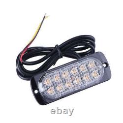 12 LED Amber Truck Car Emergency Beacon Warning Hazard Flash Strobe Light Bar