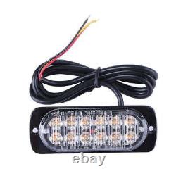 12 LED Amber Truck Car Emergency Beacon Warning Hazard Flash Strobe Light Bar