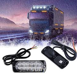 12 LED Amber Truck Car Emergency Beacon Warning Hazard Flash Strobe Light Bar