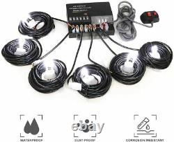 120W 6 LED HID Bulbs White Hide-a-way Emergency Warning Strobe Light System Kit