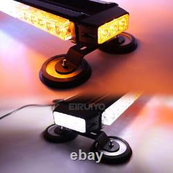 14-49 Car LED Hazard Beacon Strobe Traffic Warning Flash Light Bar Amber+White