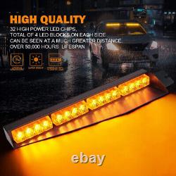 16LED Visor Strobe Light Bar Interior Windshield Hazard Warning Caution Lights