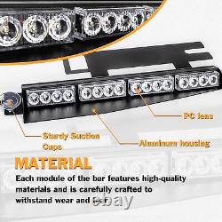 16LED Visor Strobe Light Bar Interior Windshield Hazard Warning Caution Lights