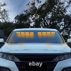 16LED Visor Strobe Light Bar Interior Windshield Hazard Warning Caution Lights