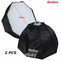 2 X Godox Octagon 80cm Softbox Bowens Mount For Photo Studio Light Flash Strobes