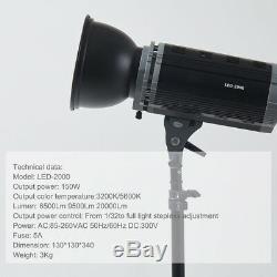 200W LED Dimming 3200K/5600K Flash Lighting Speedlite Strobe Lamp For Studio Cam
