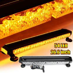 26.6 54W Car Warning Strobe Flashing Light Bar 54 LED Amber Lamp Universal