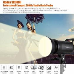 2X Godox SK300II 300W 2.4G Photo Studio Flash Strobe Light+95CM Softbox+Stand UK