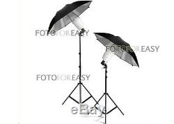 2X S45T Photography Studio Strobe Flash Light Bulb w Umbrella Lighting Stand Kit
