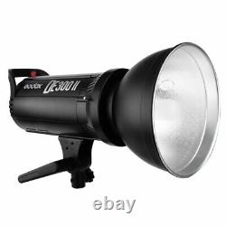 2x GODOX DE300II 300Ws Studio Strobe Flash Light Lamp + 30x120cm Grid Softbox