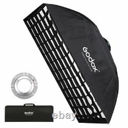 2x GODOX DE300II 300Ws Studio Strobe Flash Light Lamp + 50x130cm Grid Softbox
