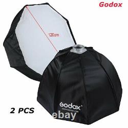 2x Godox Octagon 120cm Softbox Bowens Mount For Photo Studio Light Flash Strobes