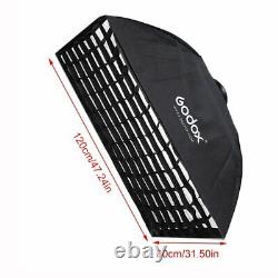 2x Godox SB-FW 80x120cm Softbox Bowens Mount + Grid for Studio Flash Strobe