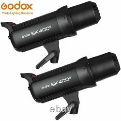 2x Godox SK400II 400W 220V 2.4G Wireless X System Studio Flash Light Strobe Head