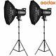 2x Godox Sk400ii 400w Studio Flash Light + 120cm Grid Softbox + 2m Light Stand