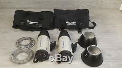 2x adorama flashpoint 620m studio strobes 300ws with speed rings for softboxes