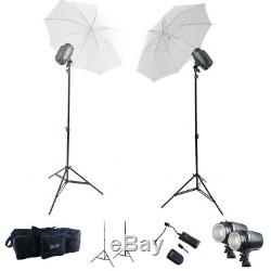 300W Photo Studio Strobe Flash Monolight Lighting Kit 36 Umbrella Stand Bag 2pc