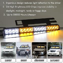 32 LED Car Truck Visor Light Bar Windshield Dash Emergency Strobe Lights 12V 24V