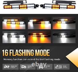 32 LED Car Truck Visor Light Bar Windshield Dash Emergency Strobe Lights 12V 24V