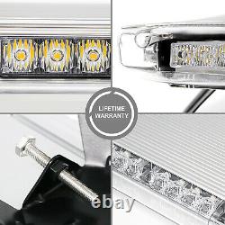 38 72 LED Roof Light Bar Truck Emergency Beacon Warning Plow Strobe Amber&White