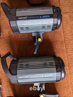 4 x Neewer 400W Studio Strobe Flash S-400N + 4 stands + MORE. CLEAR OUT