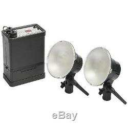 400ws Traveler 2-Head Portable Flash Strobe Battery System Kit for Photography