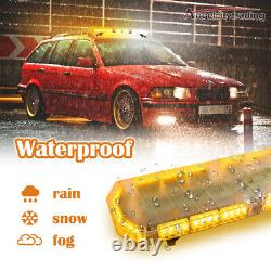 48 88LED Amber/White Roof Flash Strobe Light Bar Truck Emergency Beacon Warning