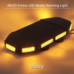 48 LED Amber Strobe Warning Recovery Emergency Light Bar Car Truck Flashing IP65
