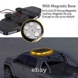 48LED 12V Magnetic Car Roof Recovery Flashing Beacon Amber Warning Strobe Light