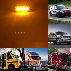 4x 4 LED Amber Recovery Strobe Flashing Grille Light Lightbar Truck Beacon Lamp