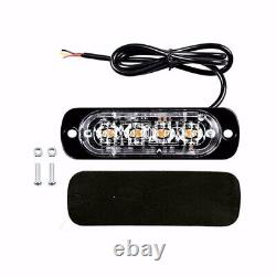 4x 4 LED Amber Recovery Strobe Flashing Grille Light Lightbar Truck Beacon Lamp