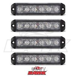 4x UNIVERSAL 120MM AMBER LED LIGHT BARS VAN ROOF RECOVERY TRUCK FLASH STROBE KIT