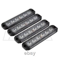 4x UNIVERSAL 120MM AMBER LED LIGHT BARS VAN ROOF RECOVERY TRUCK FLASH STROBE KIT