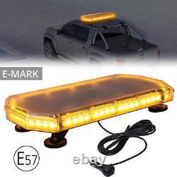 56 LED Car Roof Recovery Light Bar Amber Warning Strobe Flashing Magnetic Beacon