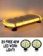 56led Amber Flashing Emergency Warning Strobe Light Bar Beacon + 2x Work Light