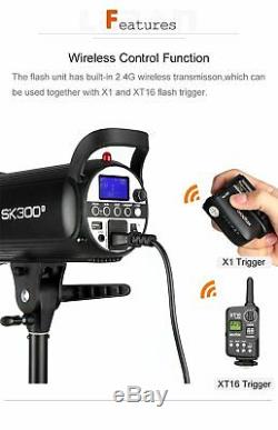 600W UK Godox 2x SK300II 300w 2.4 Studio Strobe Flash Light Head Trigger Softbox