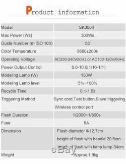600W UK Godox 2x SK300II 300w 2.4 Studio Strobe Flash Light Head Trigger Softbox