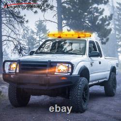 64 LED Emergency Light Bar Flash Warning Roof Strobe Beacon Amber Top Car Trucks