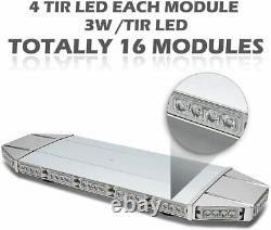 64 LED Emergency Light Bar Flash Warning Roof Strobe Beacon Amber Top Car Trucks