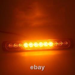 7.5 12 LED Car Truck Emergency Beacon Warning Flash Strobe Light Amber Lamp Bar