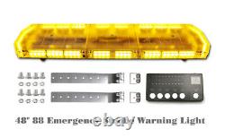 88LED 48 Emergency Traffic Advisor Double Side Warning Strobe Light Bar Amber