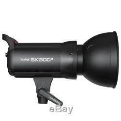 900W 3 Godox SK300II Studio Strobe Flash Light Head +Trigger+Grid Softbox Kit