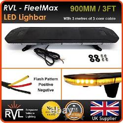 900mm Lightbar Recovery Slimline LED Beacon Lights Amber Flash 3ft 35 90cm