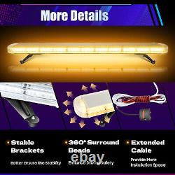 96 LED 12-24V Amber Recovery Strobe Light Flashing Light Bar Beacon Car 1310mm